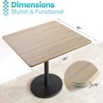 Kaboon Universal Table Top 36 x 36 inches Squre Pack of 2, Reversible Melamine Countertop Only, Home or Commercial Indoor Use, Light Oak