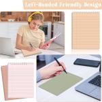 gisgfim 6 Pcs Morandi Top Bound Spiral Notebooks 8.5" x 11" College Ruled Aesthetic Legal P Steno Ps Colored Paper Assorted Covers Wirebound Notep for Writing School Office Supplies