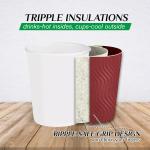 JollyPack 60 Pack 12 oz Paper Coffee Cups, Wine Red Disposable Beverage Cups with Insulated Ripple Wall for Coffee, Tea, and Hot Chocolate