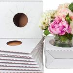 Holiday Designs - Pop-Up Florist Delivery Box, Heavy Duty Corrugated Cardboard Vase Boxes for Secure Floral Arrangements During Transport, 12 x 10 x 4.5 (Extra Large - 10 Pack)