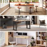 FLEXISPOT Whole Piece 55"x28" Desk Board for Electric Standing Desk Curved Natural Bamboo