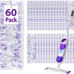 60 Count Disposable Power Mop Refills for Swiffer Power Mop, Extra Absorbent, Traps Dust & Hair, Fits All Swiffer PowerMop Models, PowerMop Wet Ps Rifill for Floor Cleaning