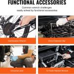 VEVOR Mechanics Tool Set and Socket Set, 1/4" 3/8" 1/2" Drive Deep and Standard Sockets, 450 Pcs SAE and Metric Mechanic Tool Kit with Bits, Combination Wrench, Hex Wrenches, Accessories, Storage Case