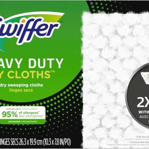 Swiffer Sweeper Heavy Duty Dry Multi-Surface Cloth Refills for Floor Sweeping and Cleaning, Unscented, 32 Count