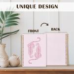 Qabliqo Pink Two Cheetahs Spiral Notebooks, Preppy Leopard Journals for Writing, Trendy Cheetah Print Journal, Girly Office Supplies, Aesthetic Pink Leopard Notebook for Note Taking, 5.5x8.3 Inch
