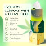 Bamboo Facial Tissue | 3-Ply Strong | Lint-Free, Fragrance-Free | Gentle for Sensitive Skin | BPA & PFAS-Free, FSC Certified | 8 Cube Boxes (480 Sheets) | PALM NAKI