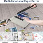 Paper Cutter, 12" Cut Length Guillotine Trimmer, Paper Cutting Board with 10 Sheet Capacity Papers, Metal Base Papers Slicer with Safety Guard for Classroom Office Home Cardstock Crafts & Photo