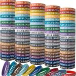 60 Pieces Jesus Loves You Silicone Wristbands - Colorful Christian Bracelets Bulk - Motivational Rubber Inspirational Bracelet for Men Women Party Favors