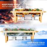 Chafing Dishes for Buffet 4 Pack, 9QTGold & Silver Stainless Steel Food Warmers Elegant & Sturdy Chafing Dish Buffet Set, Complete Set for Weddings & Catering