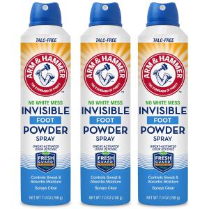 Arm & Hammer Invisible Foot Powder Spray, Clear Talc-Free Sweat Control, Odor Eliminating Foot Spray For Men & Women, 7 Oz (3 Pack)