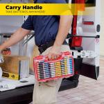 Ontel Battery Ddy Storage & Organizer Case with Tester, Stores & Protects Up to 180 Batteries, Double-Sided, Durable Design with Clear Locking Lid, Secure Latches & Portable Carrying Handle - Red