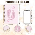 Qabliqo Pink Two Cheetahs Spiral Notebooks, Preppy Leopard Journals for Writing, Trendy Cheetah Print Journal, Girly Office Supplies, Aesthetic Pink Leopard Notebook for Note Taking, 5.5x8.3 Inch