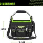AWP Tool Bags, Premium Tool Bag, Black, Durable Tool Tote, for Professionals and Contractors