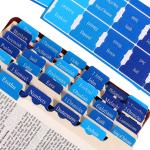 Blue Bible Tabs for Men's Bible Studies & Small Groups, Large Print Tabs Fits NIV/KJV/ESV, Bible Journaling Supplies (66 Bible Tabs Old and New Testament and 24 Blank Custom Tabs)