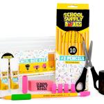 Back to School Supply Box Gres K-5 - School Supply Boxes - 32 Piece School Supplies Kit Includes Markers, Crayons, Pencils, Scissors, Folders, Glue Sticks, Notebook, and Composition Book