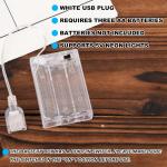 2pcs Portable Battery Pack for 5V LED Neon Sign, Power Supply Battery Box Converts USB Neon Lights to Battery-Operated for Home Office Outdoor Use