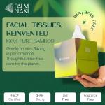 Bamboo Facial Tissue | 3-Ply Strong | Lint-Free, Fragrance-Free | Gentle for Sensitive Skin | BPA & PFAS-Free, FSC Certified | 8 Cube Boxes (480 Sheets) | PALM NAKI