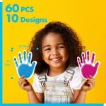 60 PCS Colorful Handprint, Hand Accents Cut-Outs Bulletin Board Classroom Decoration in 10 Colors DIY Crafts Project Party Supplies for Kids Teacher Student Back to School, 5” x 4”