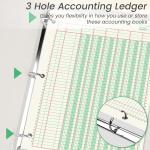 gisgfim 2 Ps 100 Sheets Columnar Analysis P 3 Hole Punch Accounting Ledger Book 8-1/2 x 11 Ledger Paper P Double Page Format Columnar Ps for Business Bookkeeping & Data(6 Column Ledger)