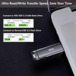 SSK 1TB USB Drive,External SSD Fast 550MB/s 2-in-1 Dual-Drive Type C+ A USB3.2 Gen2 Solid State ThumbDrive SSD-Stick for iPhone 15/16/PS4/Android Phone/Tablet/Windows/Mac