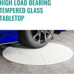 36" Round Tempered Glass Table Top, Marble Glass Surface Protector Heat & Scratch Resistant Multipurpose for Dining, Coffee, Restaurant, Office and End Table (White Marble Pattern, 36 Inch)