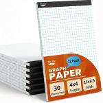 Mr. Pen- Bulk Graph Paper P 11"x8.5", 24 Pack, 30 Sheets/Pack, 4x4 Qu-Ruled Graph Paper, 4 Squares per Inch, Bulk Grid Paper P, Square Graphing Paper, 11 Inch x 8.5 Inch, White