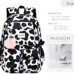abshoo Big Student Laptop Backpack For College Women Middle High School Teen Girls Bookbag Travel Daypack (Cow Print Black)