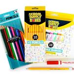 Back to School Supply Box Gres K-5 - School Supply Boxes - 32 Piece School Supplies Kit Includes Markers, Crayons, Pencils, Scissors, Folders, Glue Sticks, Notebook, and Composition Book