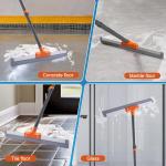 Rubber Floor Squeegee for Concrete Floor, Tile Floor, Metal Aluminium Heavy Duty Garage Shower Floor Squeegee Broom for Removing Water, Commercial Scrubber Mop with Extendable Long Handle