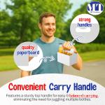 MT Products White Cardboard 6 Pack Bottle Carrier 12 oz. - Beer Bottle Holder (Pack of 10) - Me in USA