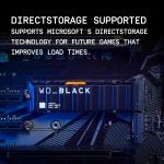 WD_BLACK SN850X 1TB NVMe SSD with Heatsink - M.2 2280, Up to 7,300 MB/s Re speeds, Up to 6,300 MB/s write speeds, Works with Playstation 5, High Performance Internal Solid State Drive - WDS100T2XHE