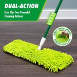 Libman 18" 2-Sided Microfiber Dust Mop, Double Sided Dry Wet Mops for Floor Cleaning, Hardwood, Laminate, Tile Cleaner, 360 Degree Swivel He, 49” Long Handle