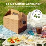 Fit Meal Prep 5 Pack 96 oz Disposable Coffee Dispensers with Handle, Insulated Coffee to Go Storage Containers, Cold Hot Drink Dispenser Bulk for Party, Catering, Office, Take Out